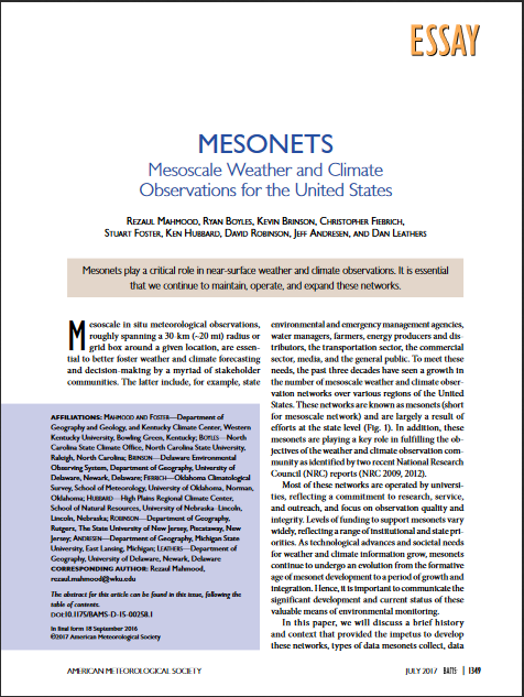 Mesonets in the U.S.